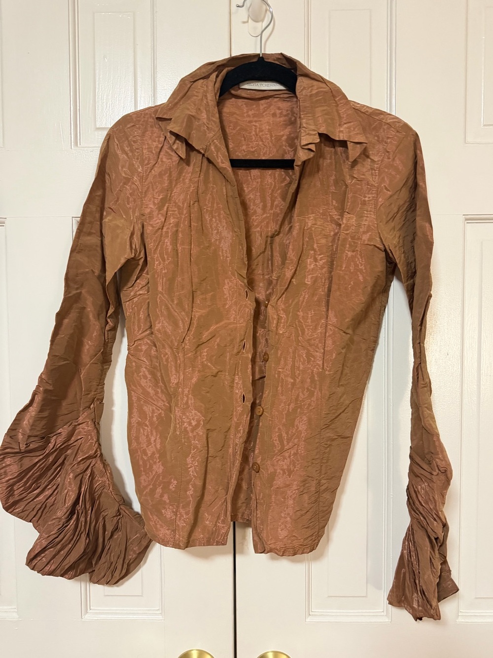 Vintage Silvia Tcherassi Shimmery Copper-Brown Blouse